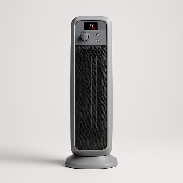Aquecedor torre com termostato e timer — imagem ilustrativa