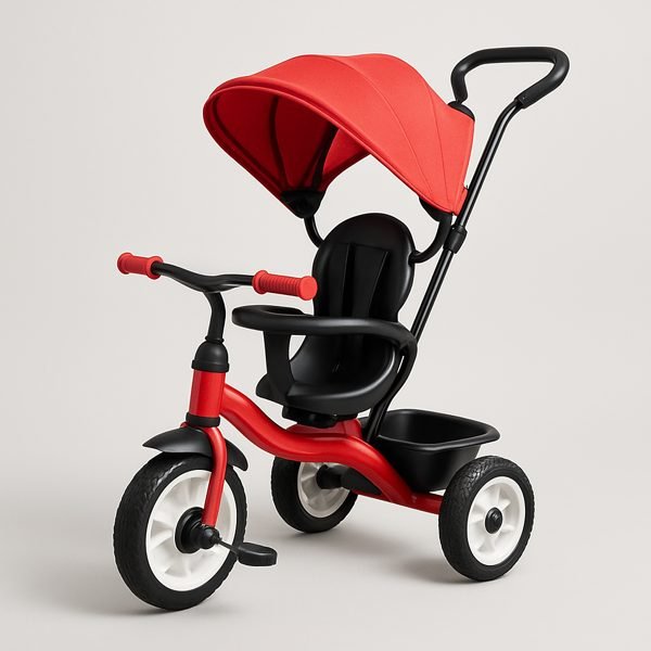 Triciclo e carrinho de pedal — imagem ilustrativa