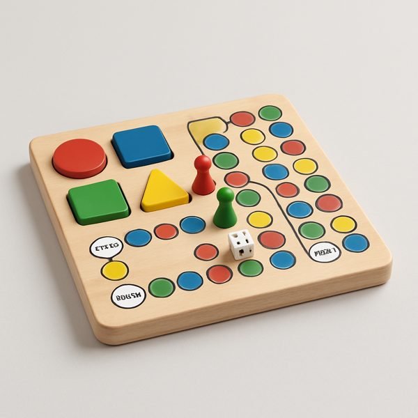 Jogo de tabuleiro e jogo de encaixe — imagem ilustrativa