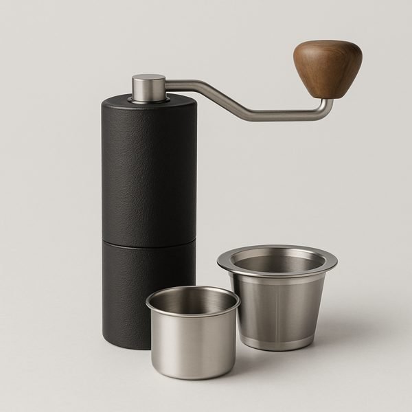 Moedor de café, filtros e acessórios — imagem ilustrativa