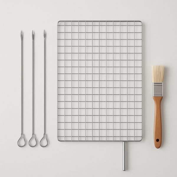 Grelhas, espetos e utensílios — imagem ilustrativa