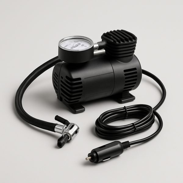 Compressor portátil e inflador de 12 V — imagem ilustrativa