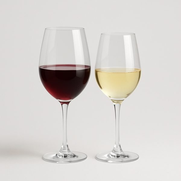 Taça de vinho tinto e de vinho branco — imagem ilustrativa