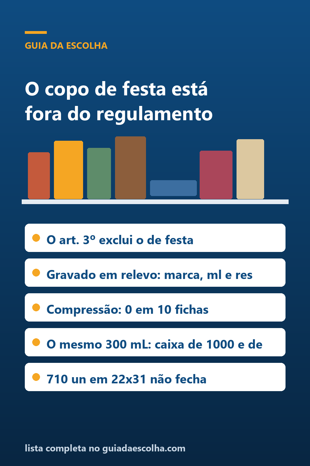 Descartável: o copo de festa está fora do regulamento, e o copo de água está dentro — Guia da Escolha