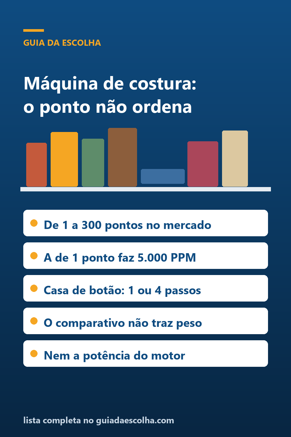 Máquina de costura: o número de pontos não ordena nada — Guia da Escolha