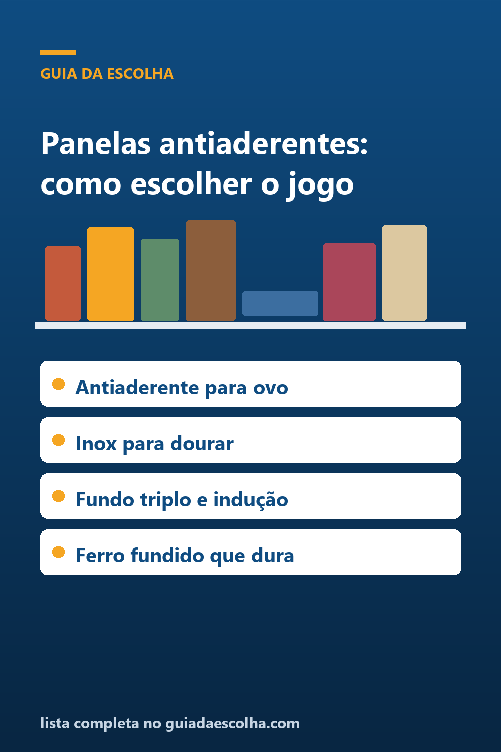 Panelas antiaderentes e jogo de panelas: como escolher (e quanto tempo o antiaderente realmente dura) — Guia da Escolha