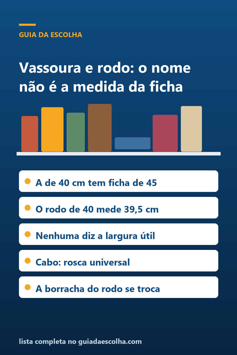 Vassoura e rodo: o nome não é a medida da ficha — Guia da Escolha