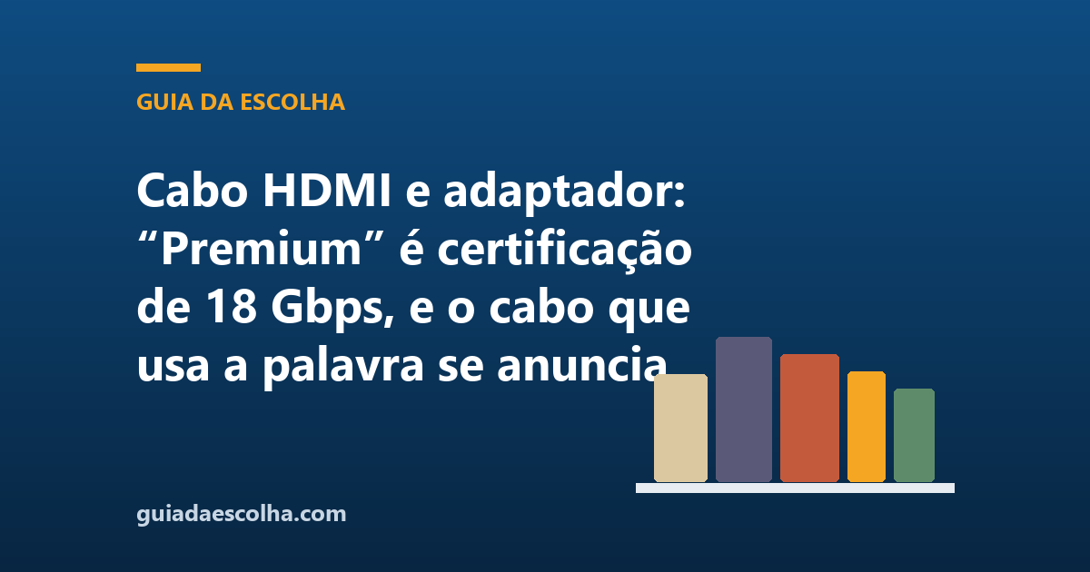 Cabo HDMI e adaptador: “Premium” é certificação de 18 Gbps, e o cabo que usa a palavra se anuncia como Full HD