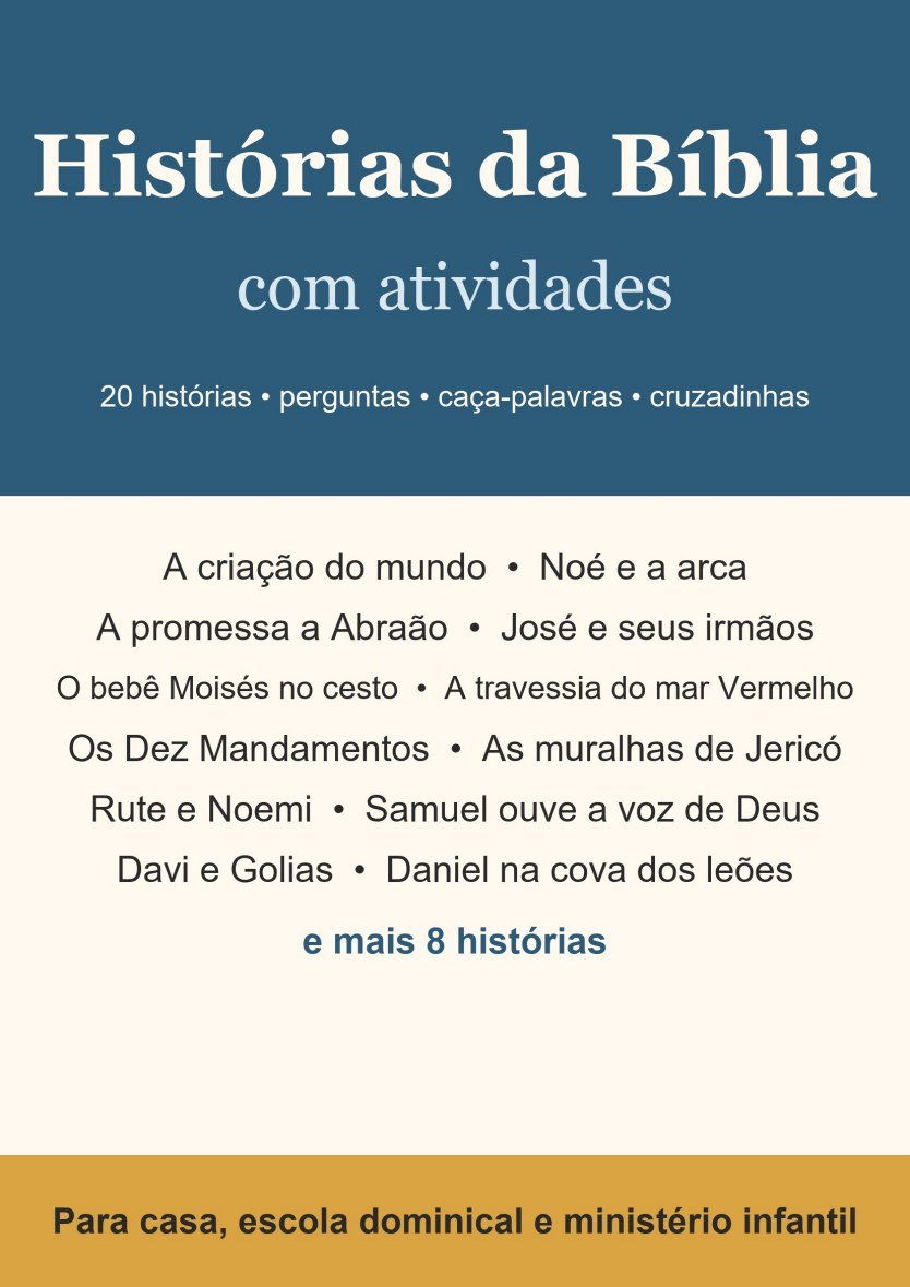 Capa do caderno Histórias da Bíblia com Atividades