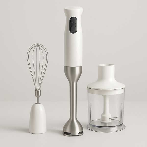 Kit mixer com acessórios (batedor e mini processador) — imagem ilustrativa