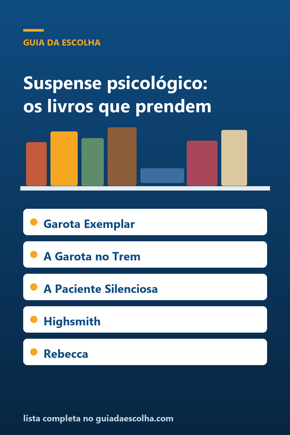 Suspense psicológico: os 6 melhores livros para ler sem conseguir parar — Guia da Escolha
