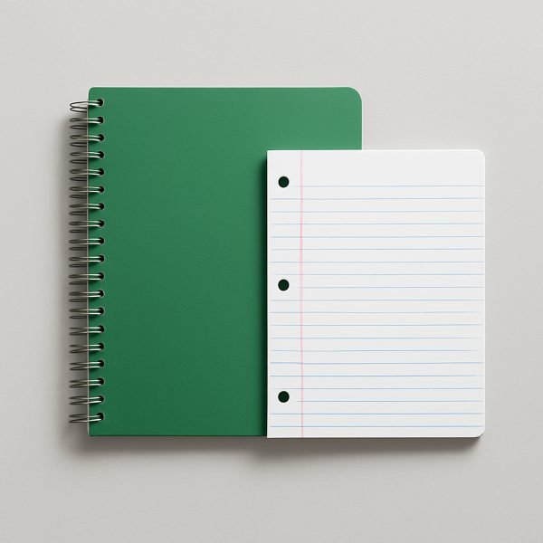 Caderno, fichário e papelaria — imagem ilustrativa