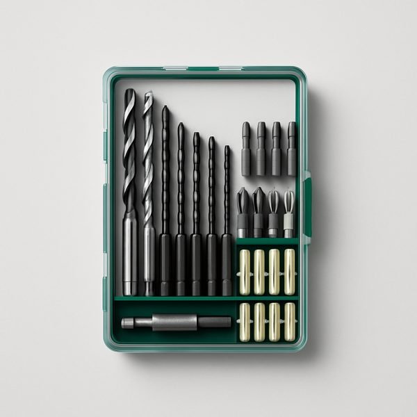Kit de brocas, bits e buchas — imagem ilustrativa