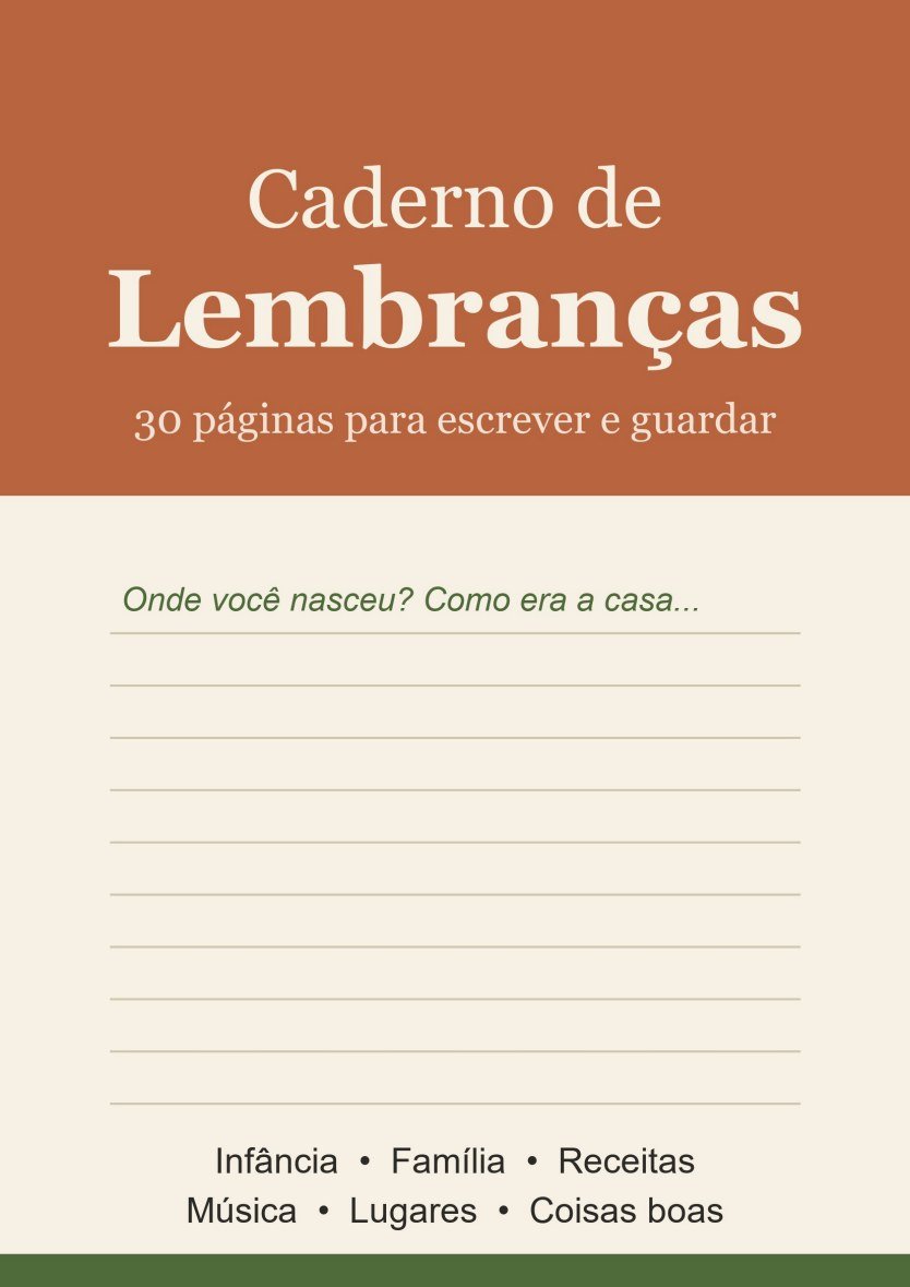 Capa do bônus Caderno de Lembranças