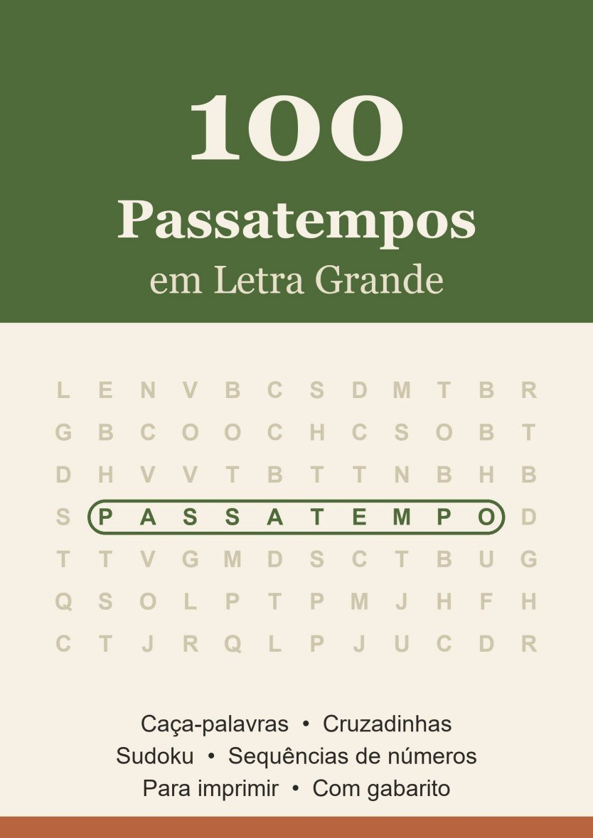 Capa do caderno 100 Passatempos em Letra Grande