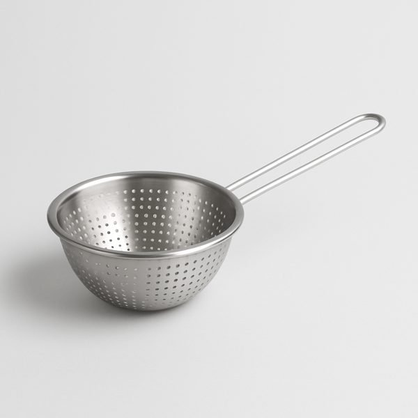 Escorredor de massa de aço inox — imagem ilustrativa