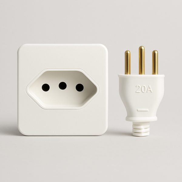 Tomada e plugue de 20 A — imagem ilustrativa