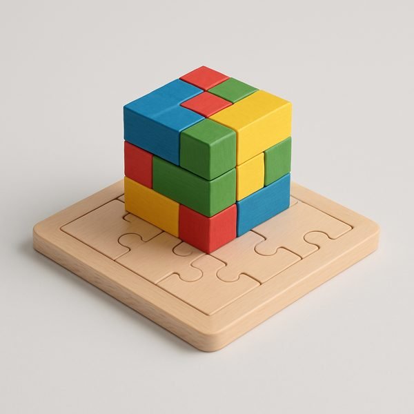Quebra-cabeça e brinquedo de montar — imagem ilustrativa