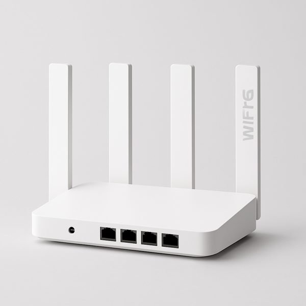 Roteador Wi-Fi 6 com portas Gigabit — imagem ilustrativa