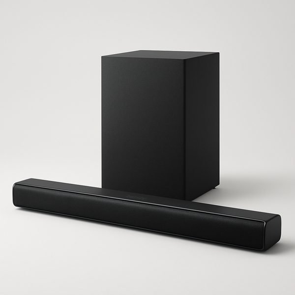Soundbar 2.1 com subwoofer — imagem ilustrativa