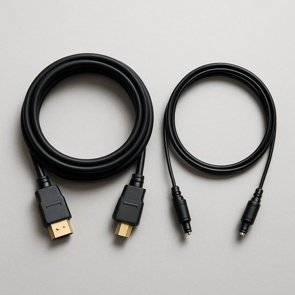 Cabos HDMI e ópticos — imagem ilustrativa