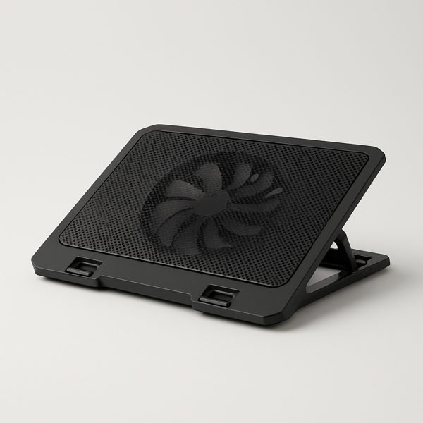 Base com cooler (ventilação ativa) — imagem ilustrativa