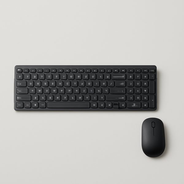 Teclado e mouse externos para usar com o suporte — imagem ilustrativa
