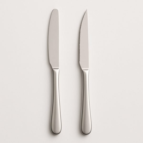 Faca de mesa e faca para churrasco — imagem ilustrativa