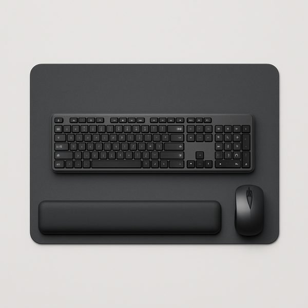 Apoio de punho, mousepad grande e acessórios de mesa — imagem ilustrativa