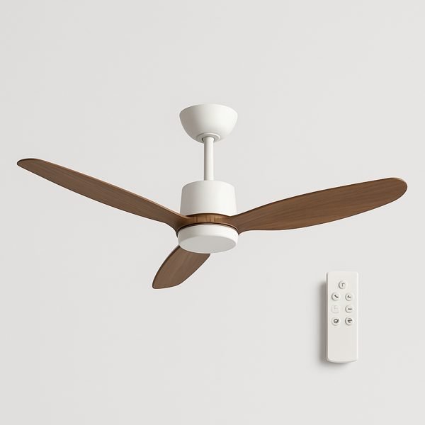 Ventilador de teto com motor DC e controle remoto — imagem ilustrativa