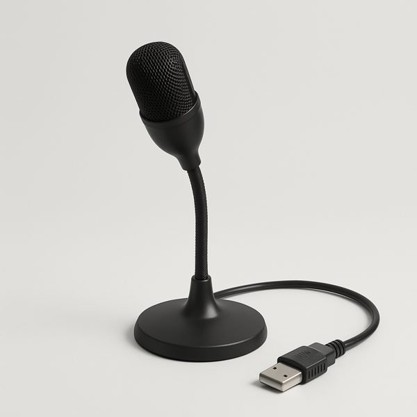 Microfone USB de mesa — imagem ilustrativa