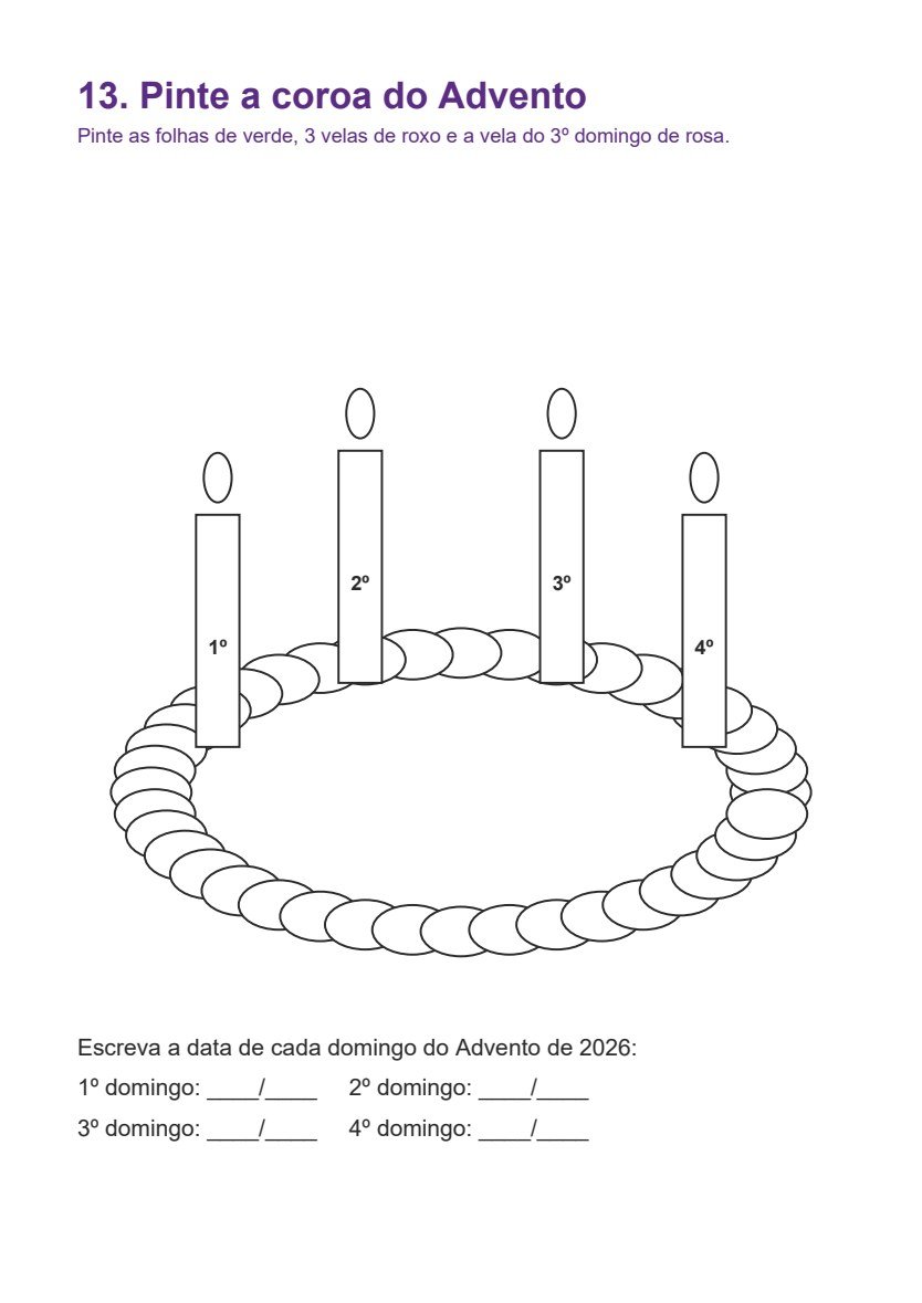 Coroa do Advento para colorir