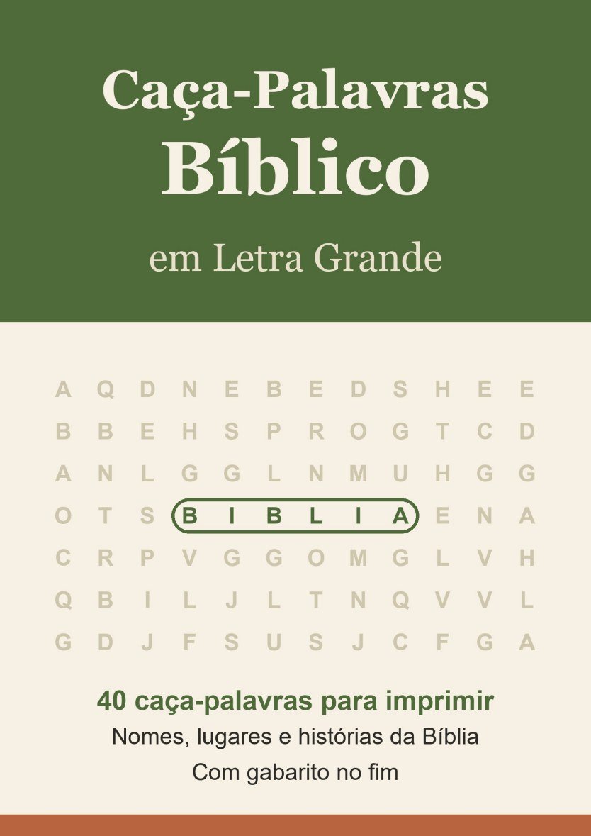 Capa do Caça-Palavras Bíblico em Letra Grande
