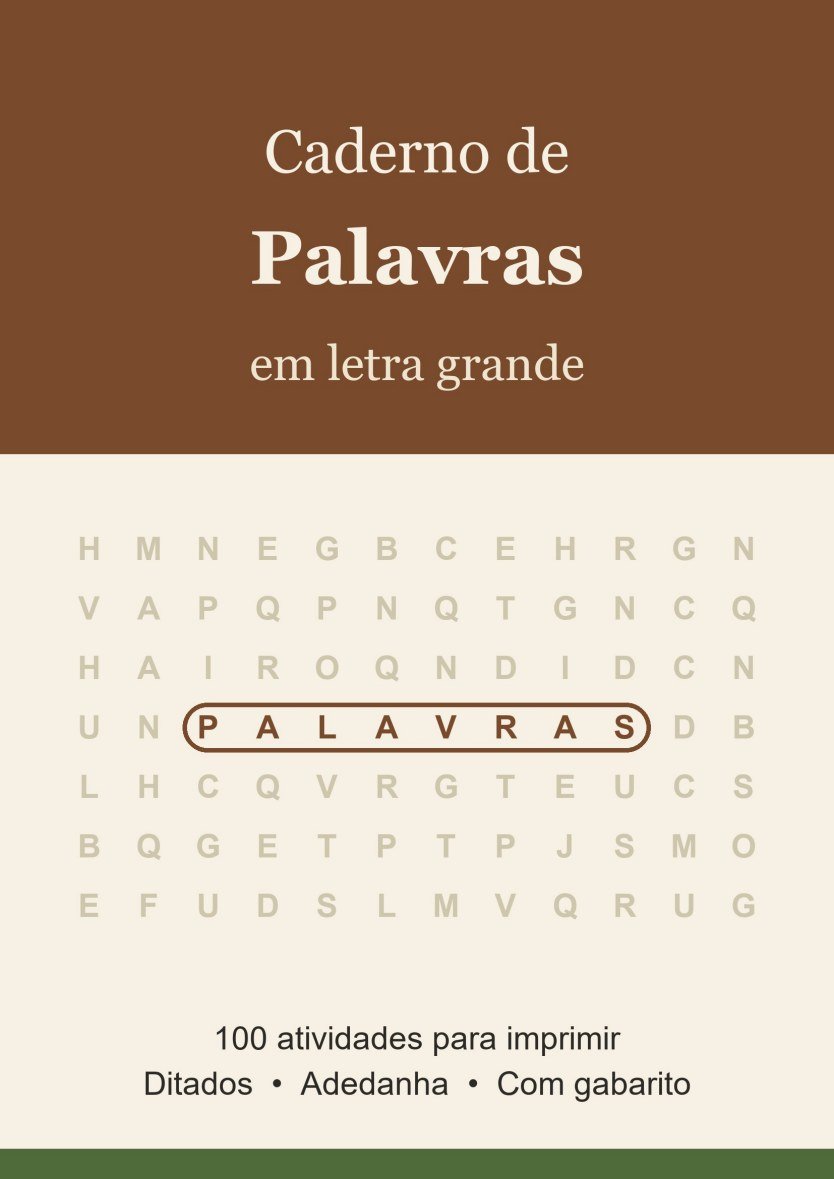 Capa do Caderno de Palavras em Letra Grande