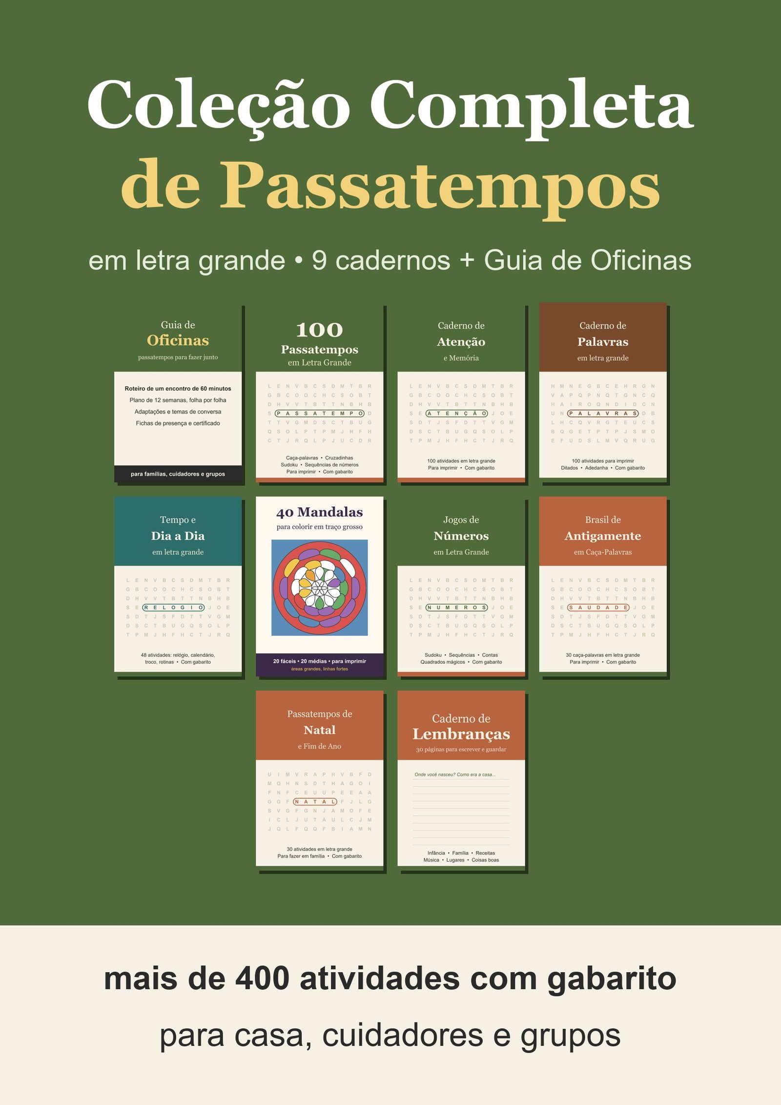 Capa da Coleção Completa de Passatempos em Letra Grande