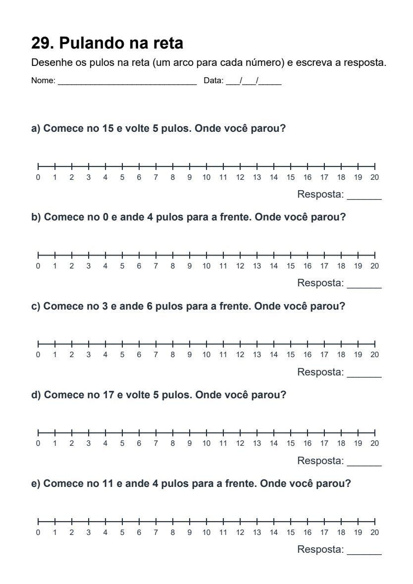 Folha de reta numérica