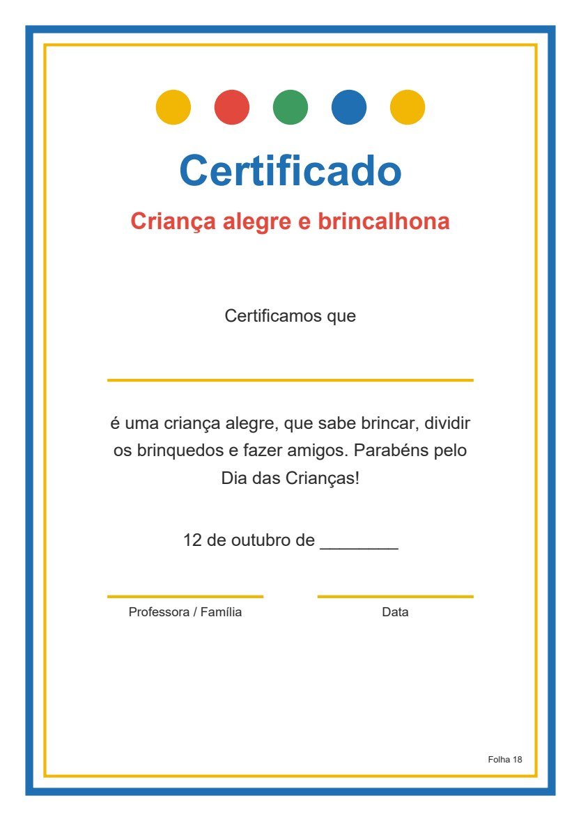 Certificado do Dia das Crianças