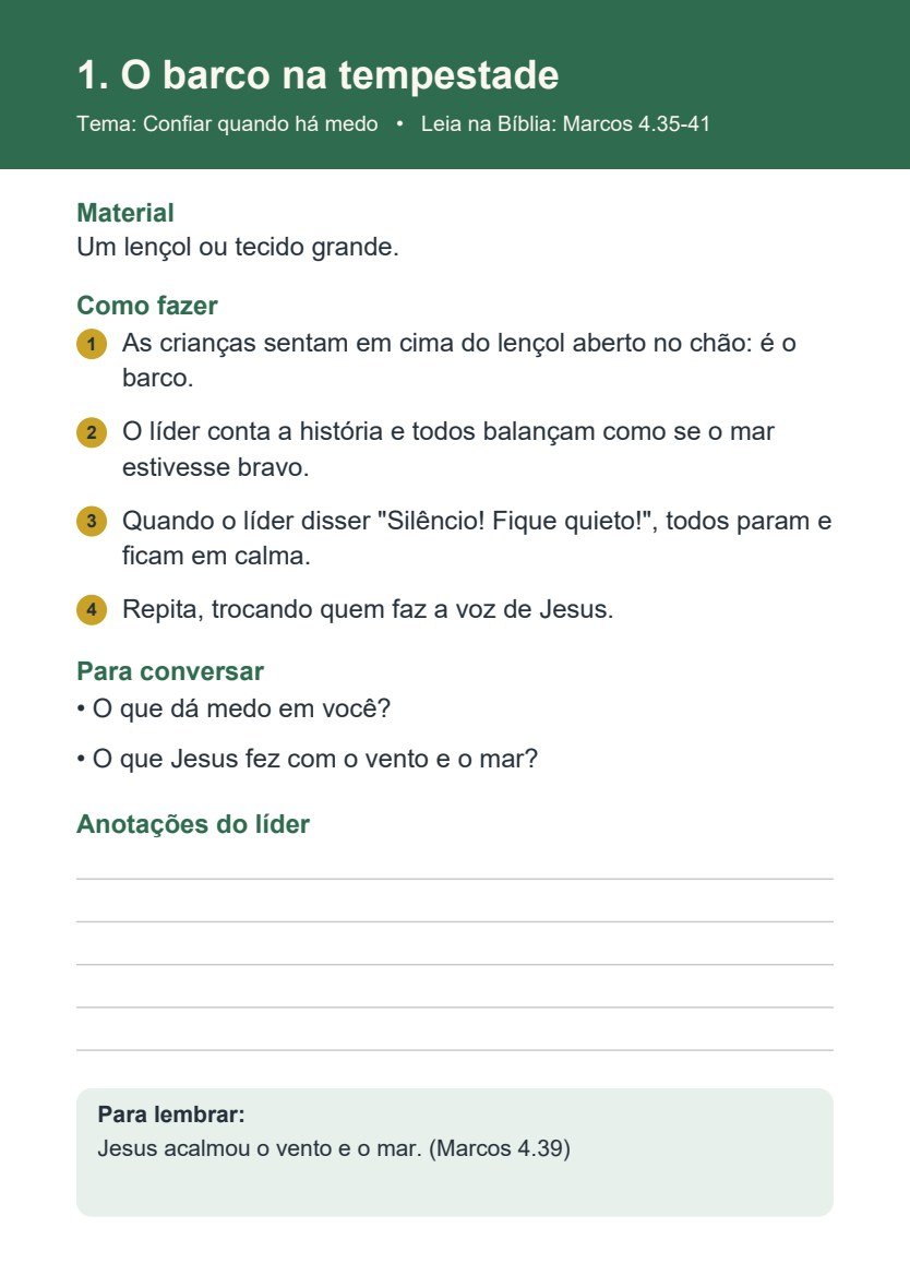 Dinâmica O barco na tempestade