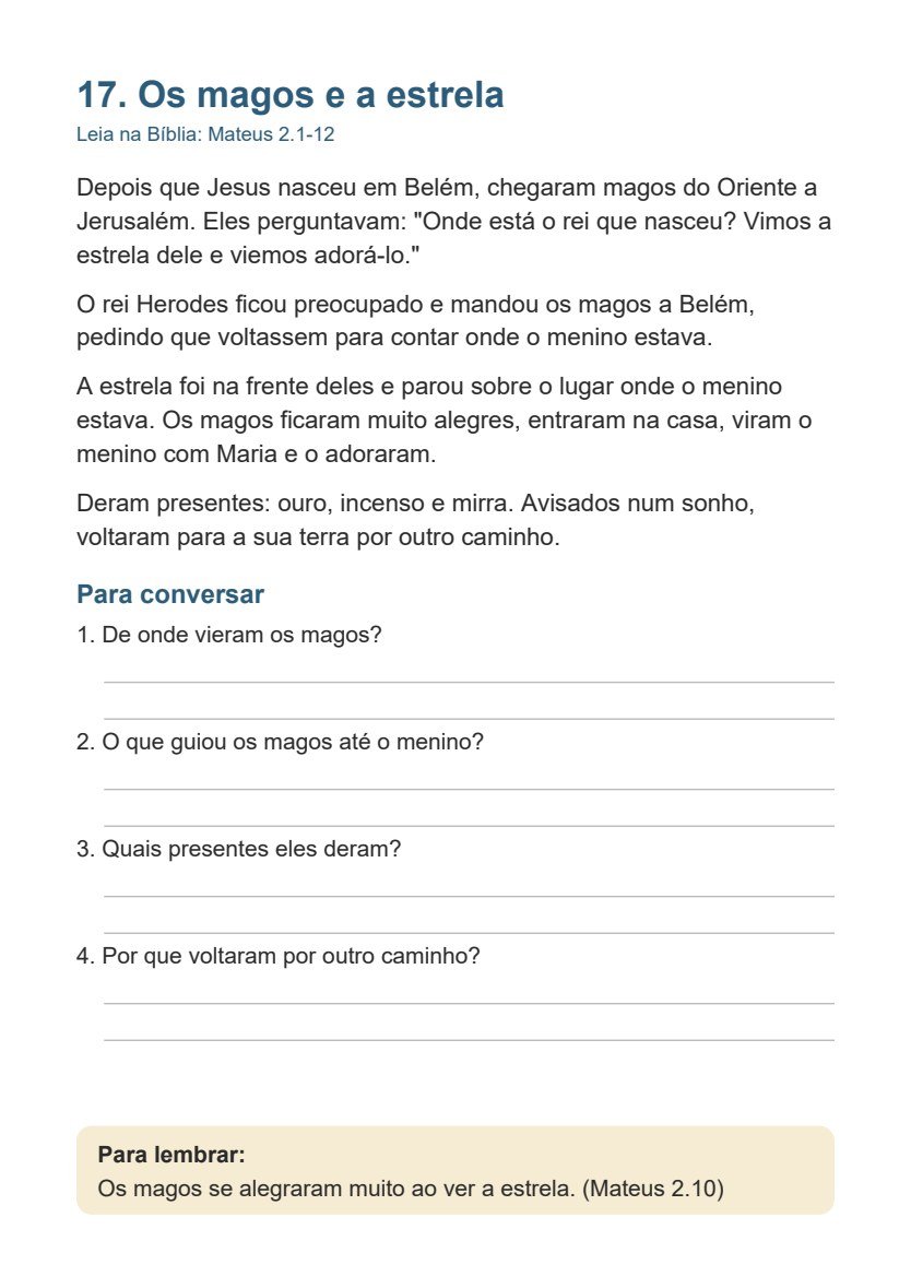 História Os magos e a estrela