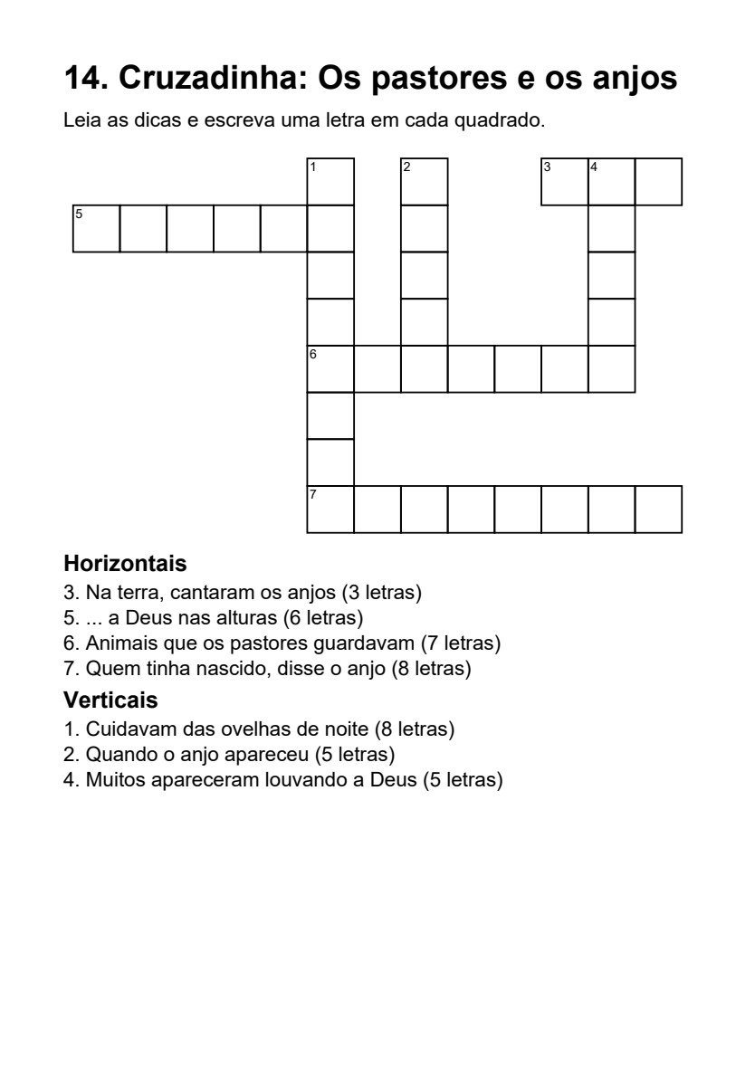 Cruzadinha Os pastores e os anjos