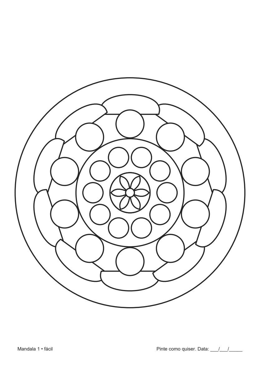 Mandala fácil para colorir